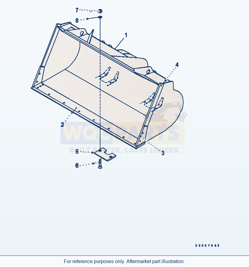 Komatsu WA320-5 Bucket 2.6m³ (With B.O.C., 2.8m³) parts diagram