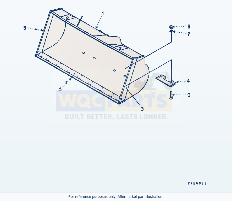 Komatsu WA320-5 Bucket 3.0m³ (With B.O.C. 3.2m³) parts diagram