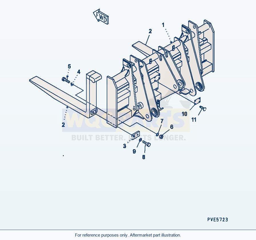 Komatsu WA320-5 Fork (Lumber Fork) parts diagram