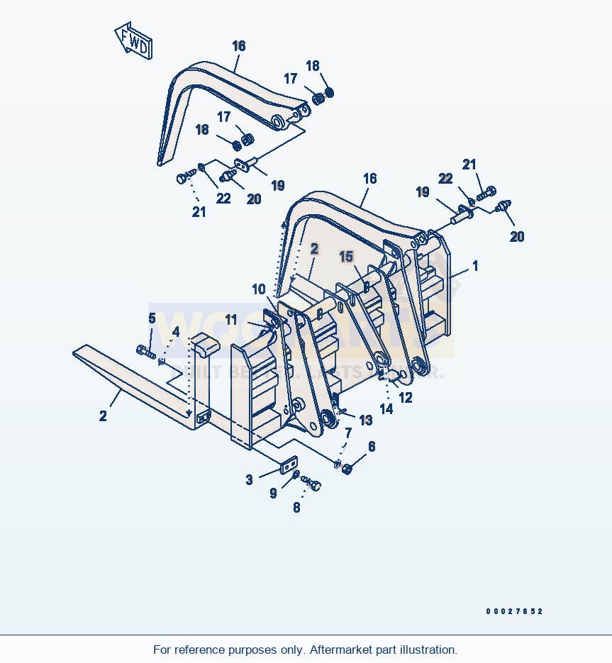 Komatsu WA320-5 Fork (Lumber Grapple) parts diagram