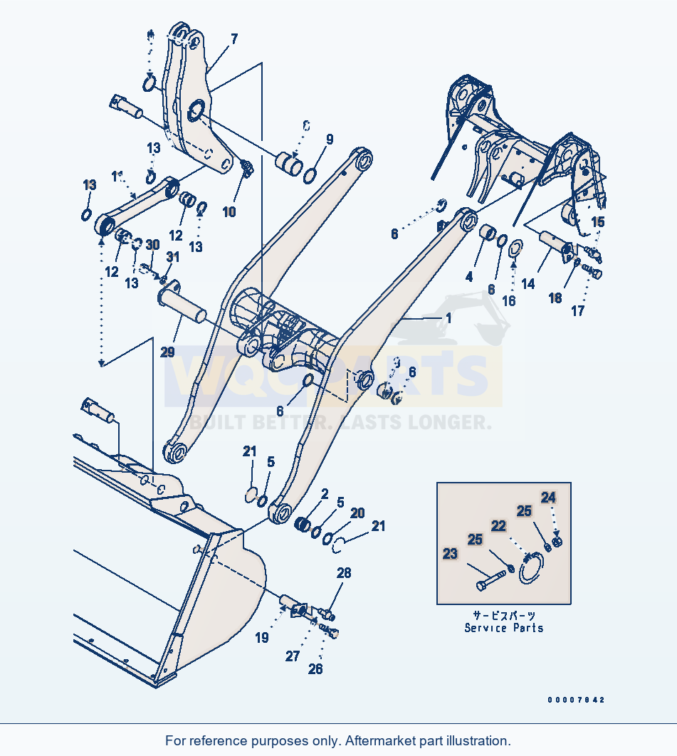 Komatsu WA320-5 Lift Arm And Bell Crank(#60001-62020) parts diagram
