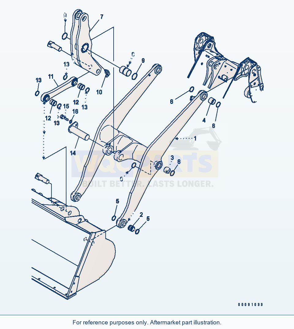 Komatsu WA320-5 Lift Arm And Bell Crank(#62021-) parts diagram