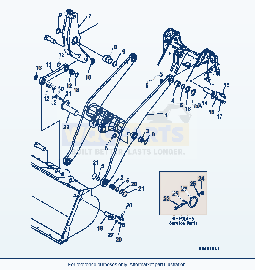 Komatsu WA320-5 Lift Arm And Bellcrank (3-Spool Valve) parts diagram