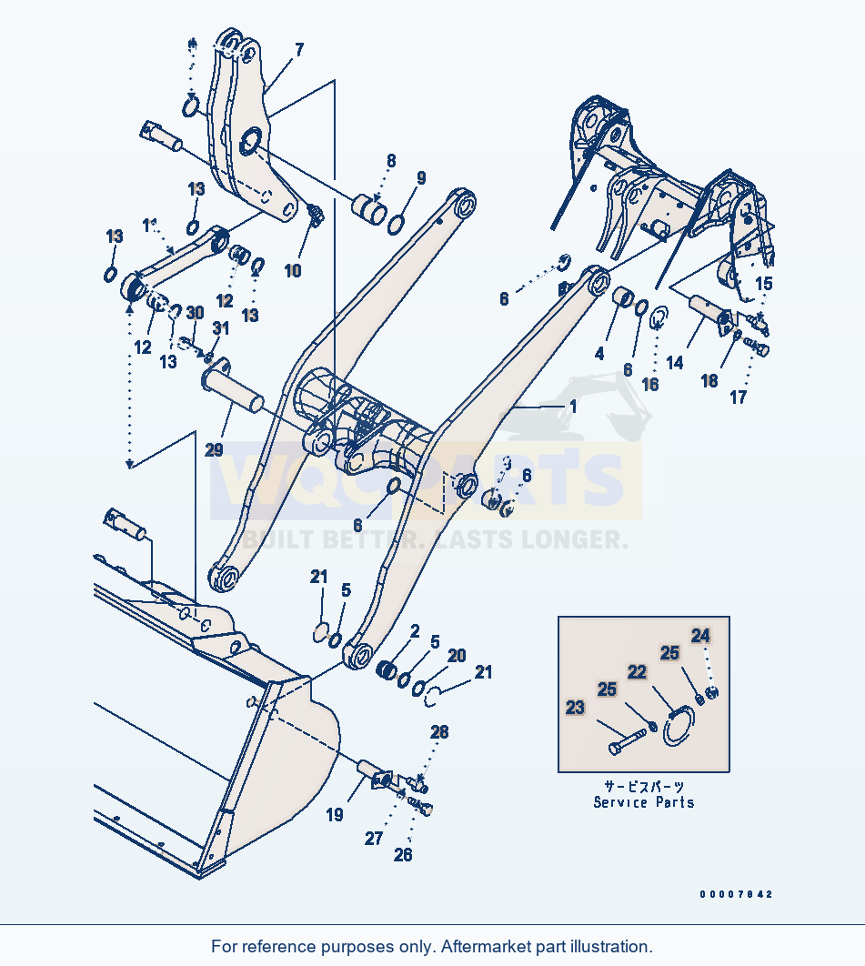 Komatsu WA320-5 Lift Arm And Bellcrank Serial 60001-UP parts diagram