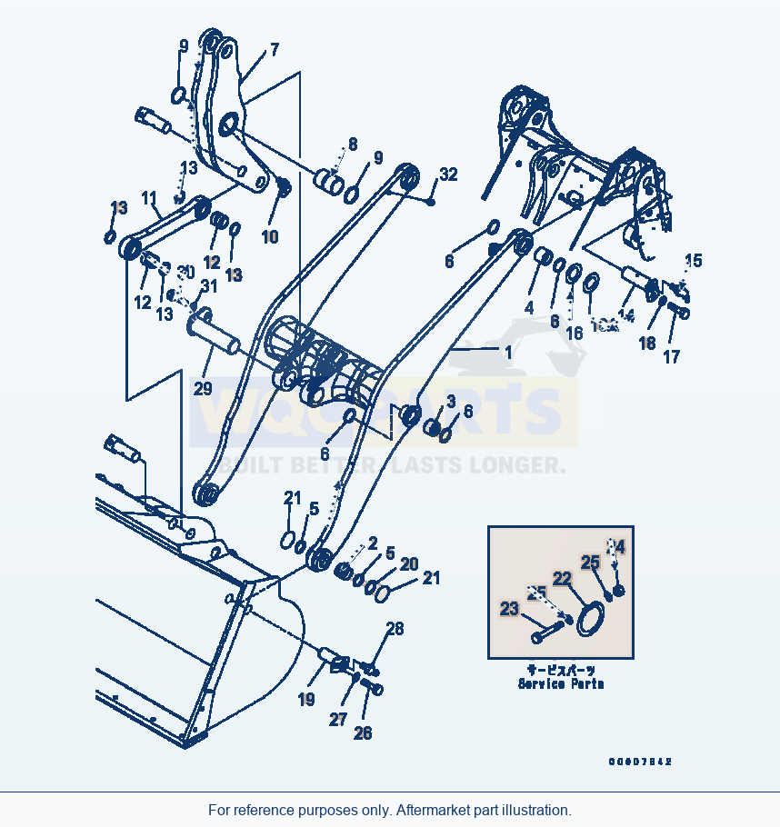 Komatsu WA320-5 Lift Arm And Bellcrank Serial B10001-UP parts diagram