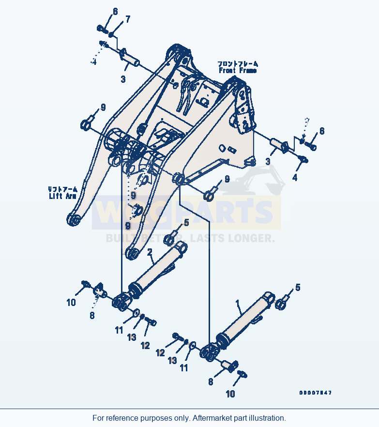 Komatsu WA320-5 Lift Cylinder Serial B10001-UP parts diagram