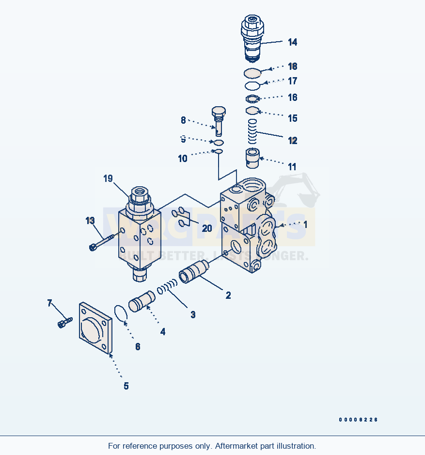 Komatsu WA320-5 Cut-Off Valve (Inner Parts) parts diagram