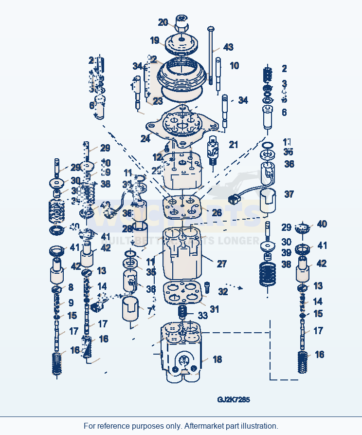 Komatsu WA320-5 P.P.C. Valve (Monolever) (Inner Parts) parts diagram