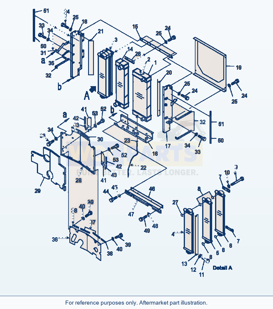 Komatsu WA320-5L Radiator parts diagram