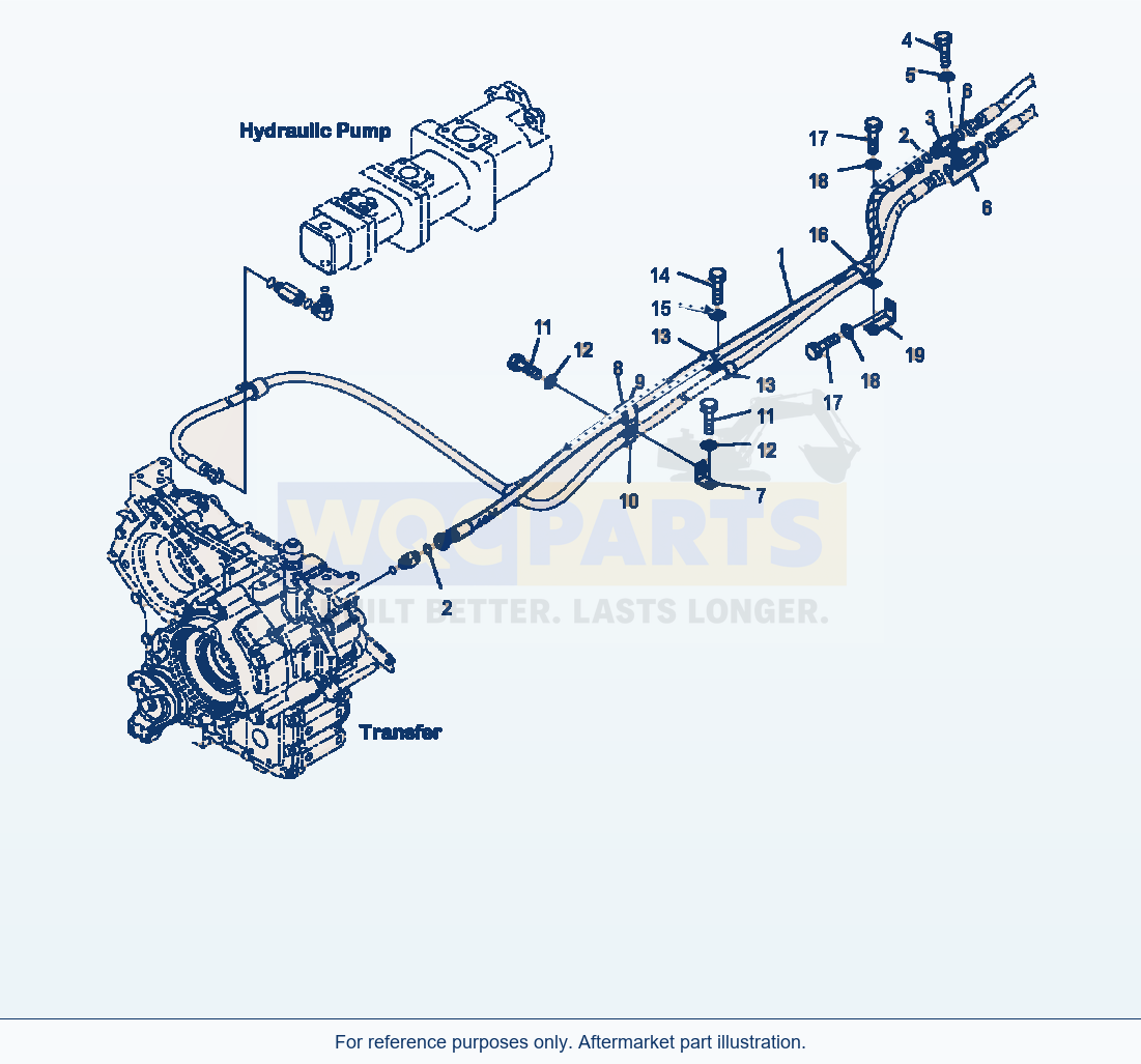 Komatsu WA320-5L Transfer Oil Cooler parts diagram