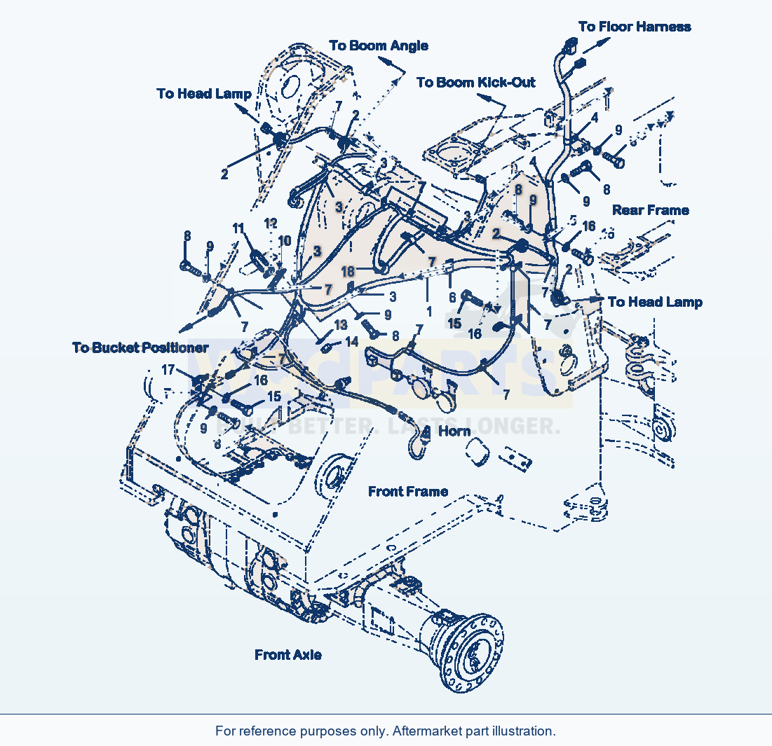 Komatsu WA320-5L Front Harness For Ecss parts diagram