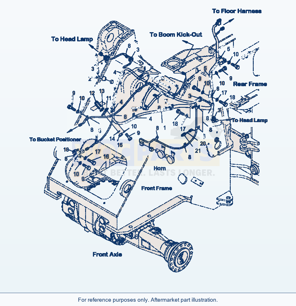 Komatsu WA320-5L Front Harness Standard parts diagram