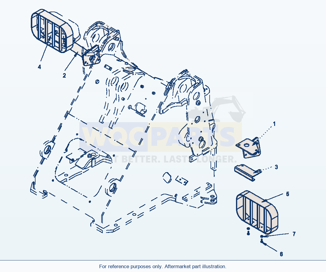 Komatsu WA320-5L Front Light Guard For Waste Handler parts diagram