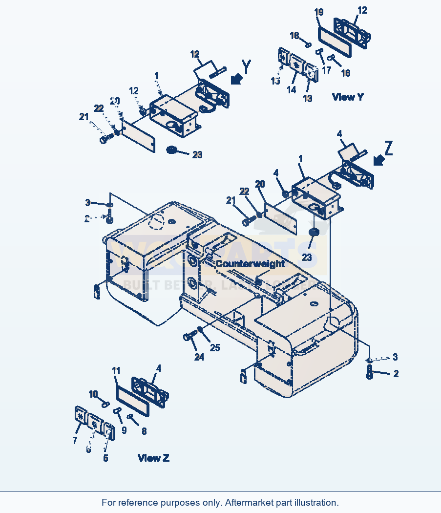 Komatsu WA320-5L Rear Combination Lamp And Number Plate parts diagram