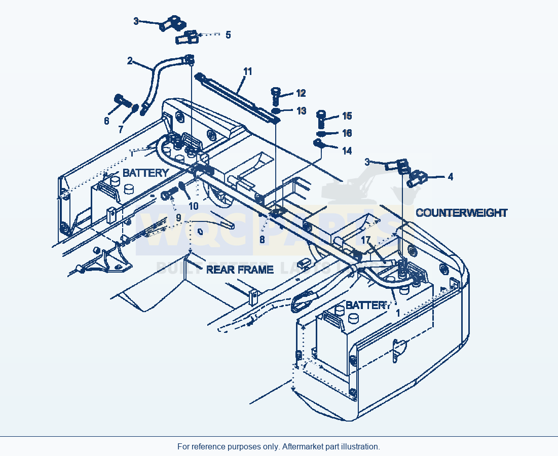 Komatsu WA320-5L Rear Harness Battery Cable parts diagram
