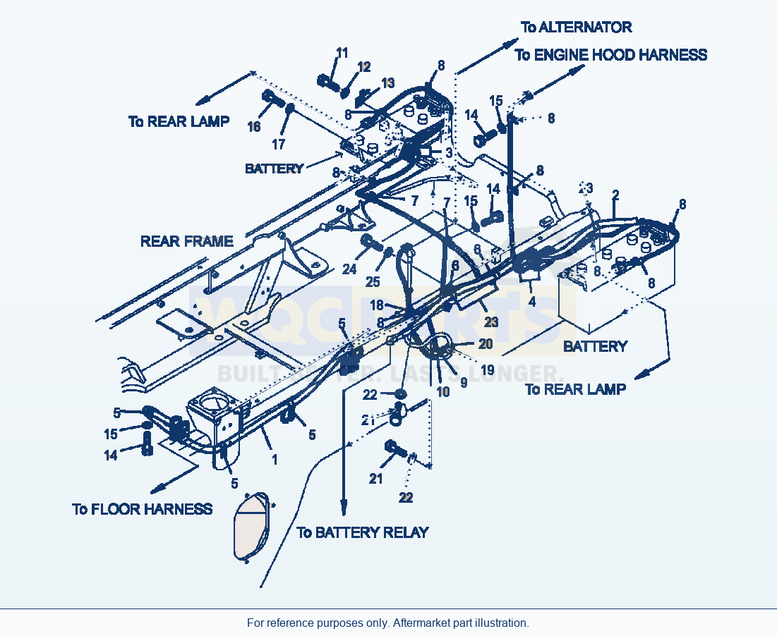 Komatsu WA320-5L Rear Harness Main Harness parts diagram