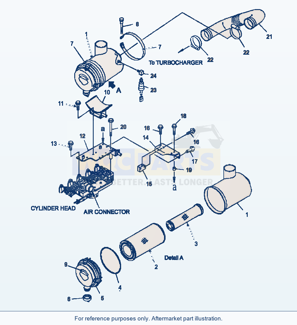 Komatsu WA320-5L Air Cleaner parts diagram