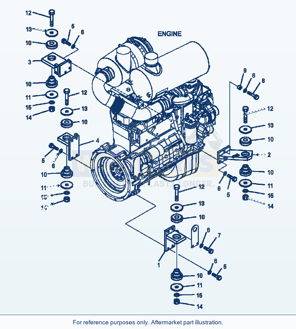 Komatsu WA320-5L Engine Mount parts diagram