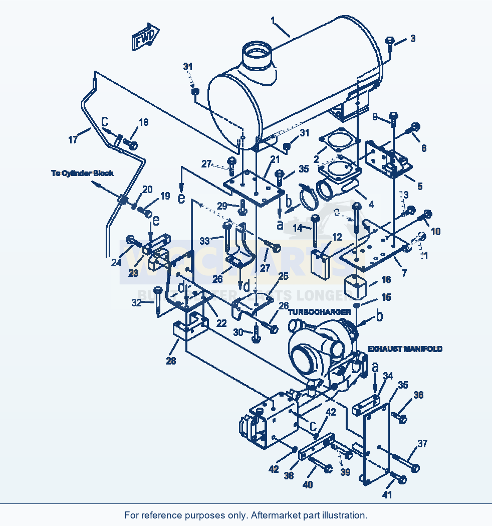 Komatsu WA320-5L Exhaust Muffler And Mounting parts diagram
