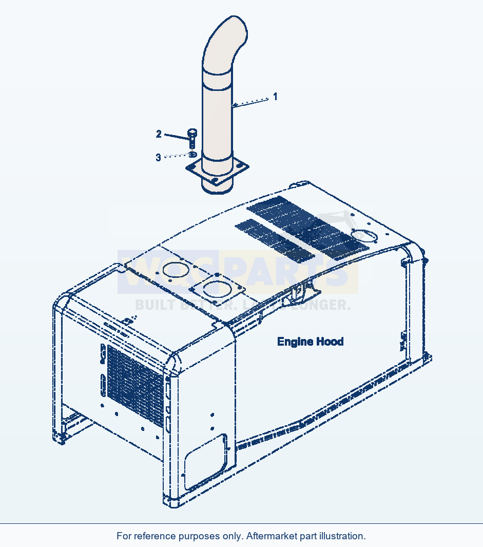 Komatsu WA320-5L Exhaust Pipe For Canopy parts diagram