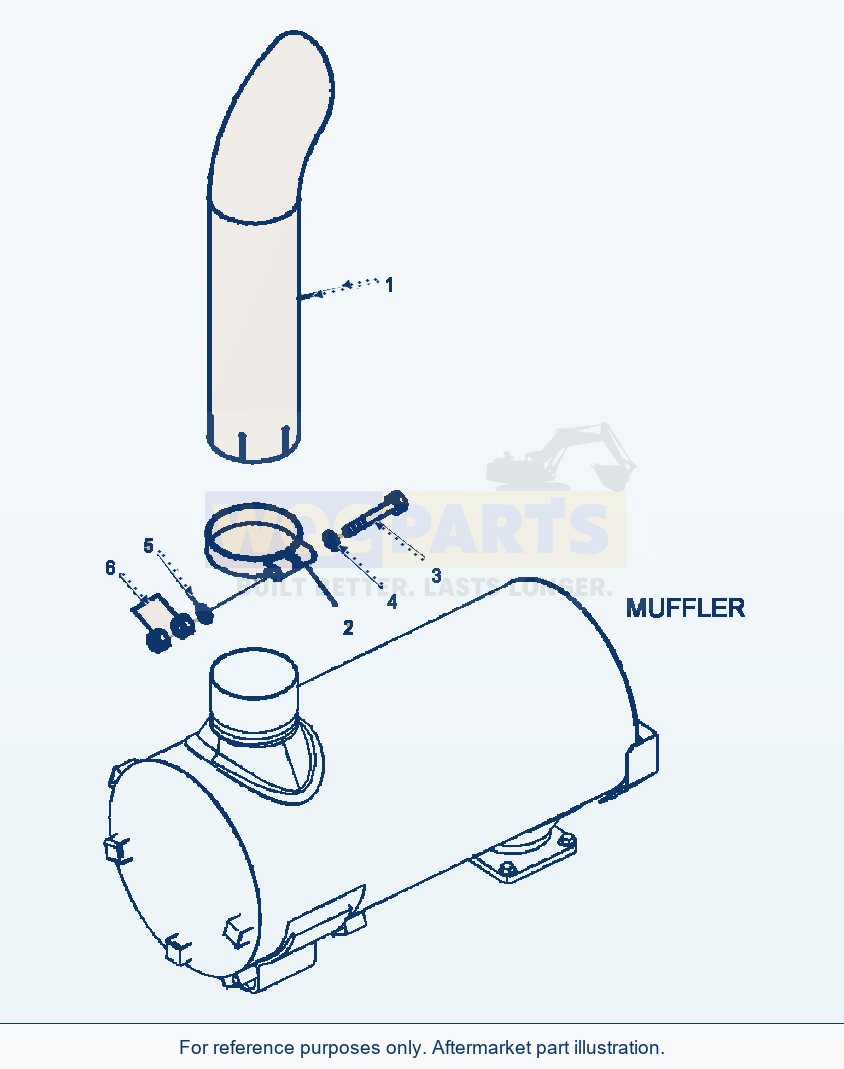 Komatsu WA320-5L Exhaust Pipe parts diagram