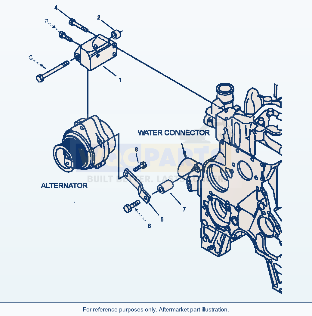 Komatsu WA320-5L Alternator Mounting parts diagram