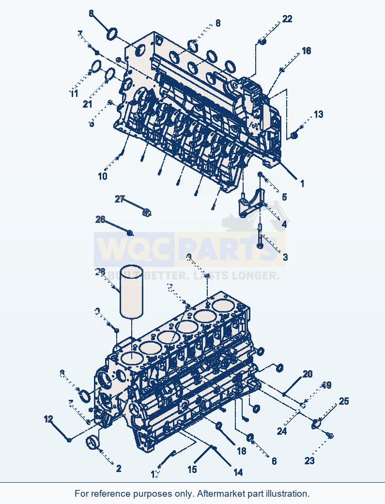 Komatsu WA320-5L Cylinder Block parts diagram