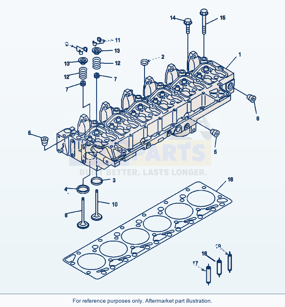 Komatsu WA320-5L Cylinder Head parts diagram