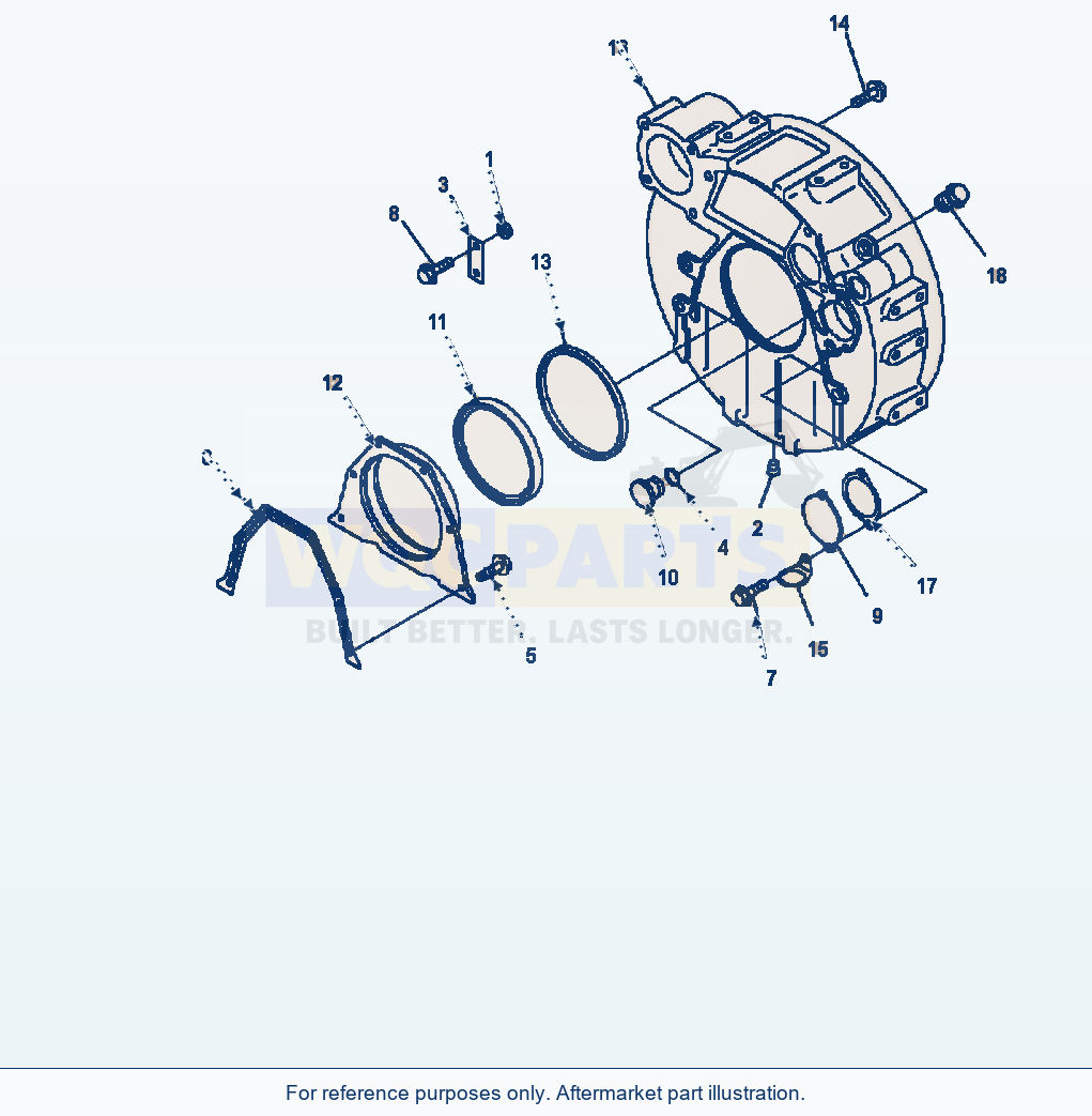 Komatsu WA320-5L Flywheel Housing parts diagram