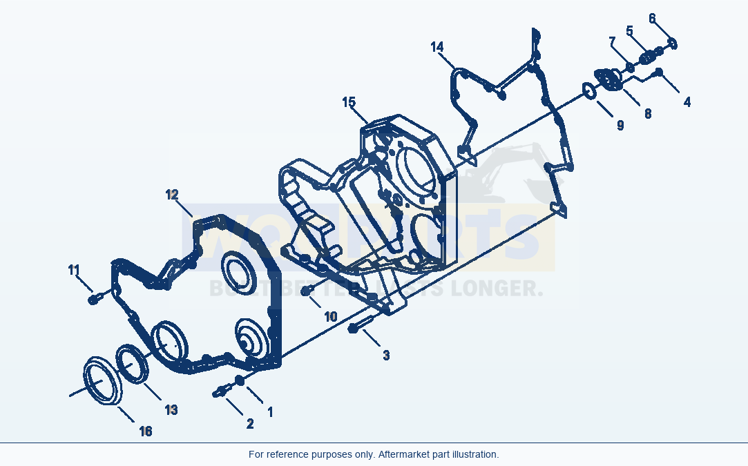 Komatsu WA320-5L Front Gear Cover parts diagram