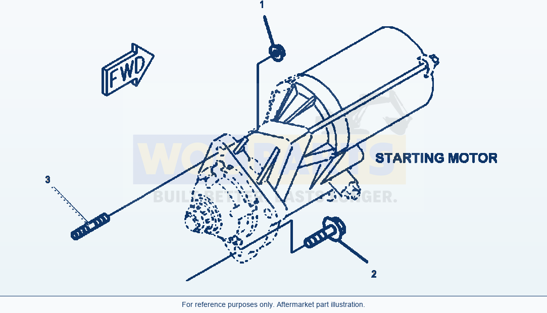 Komatsu WA320-5L Starter Motor Mounting parts diagram