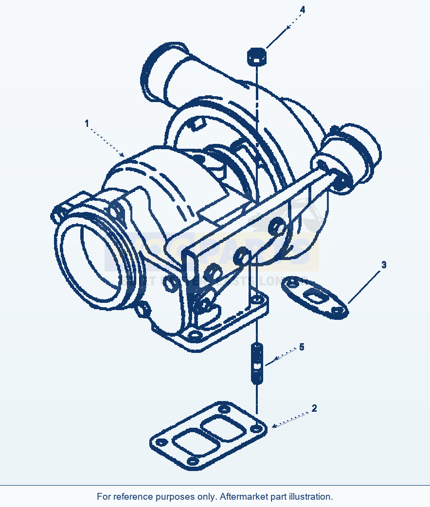 Komatsu WA320-5L Turbocharger Kit And Mounting parts diagram