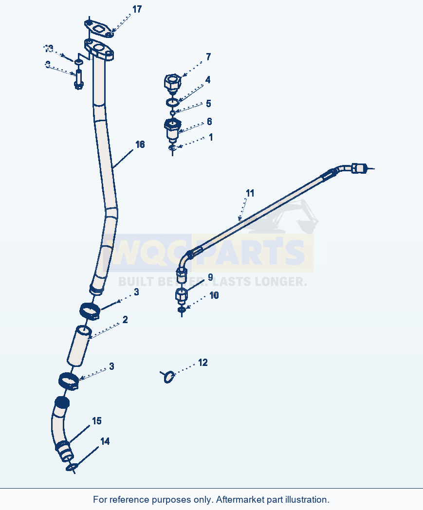 Komatsu WA320-5L Turbocharger Piping parts diagram