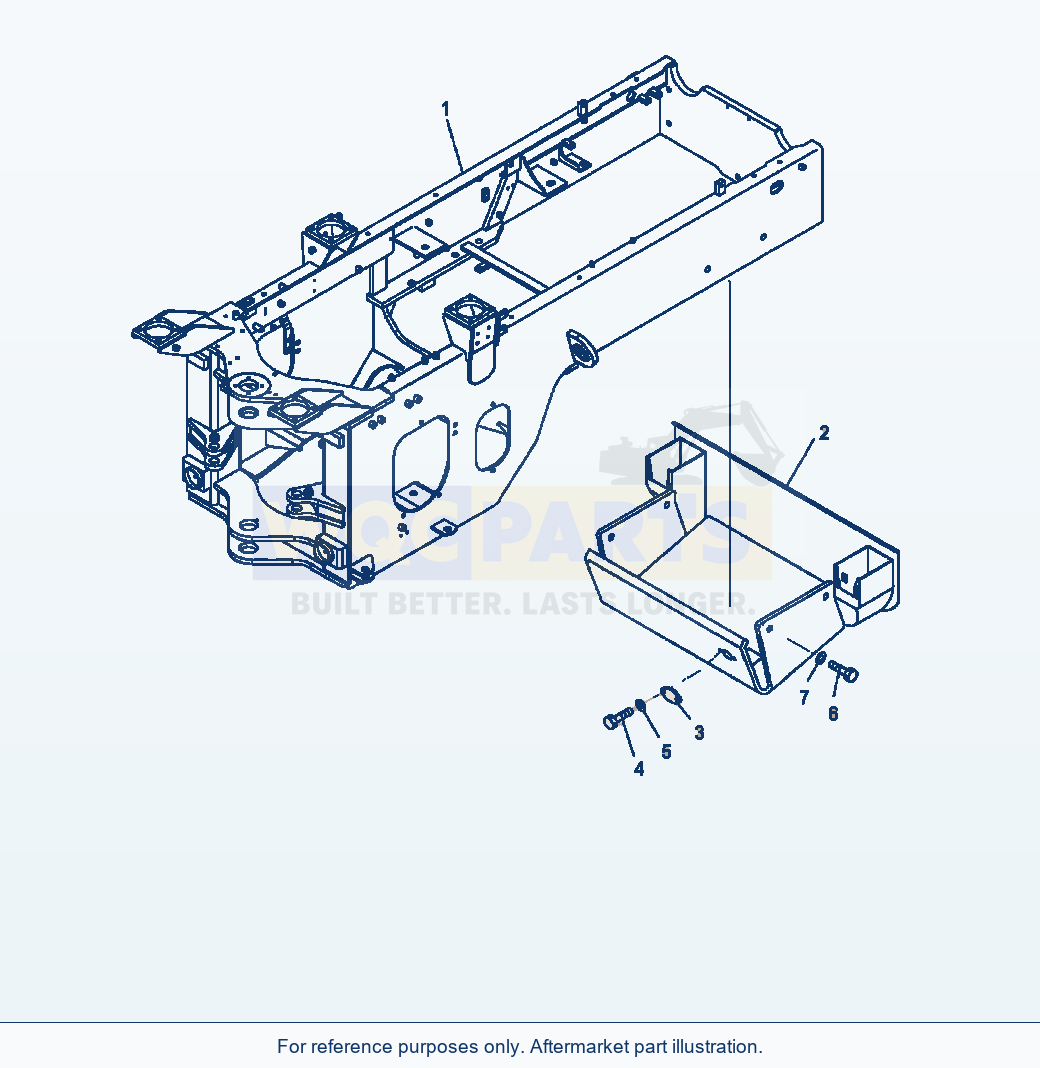 Komatsu WA320-5L Fuel Tank Guard For Waste Handler parts diagram