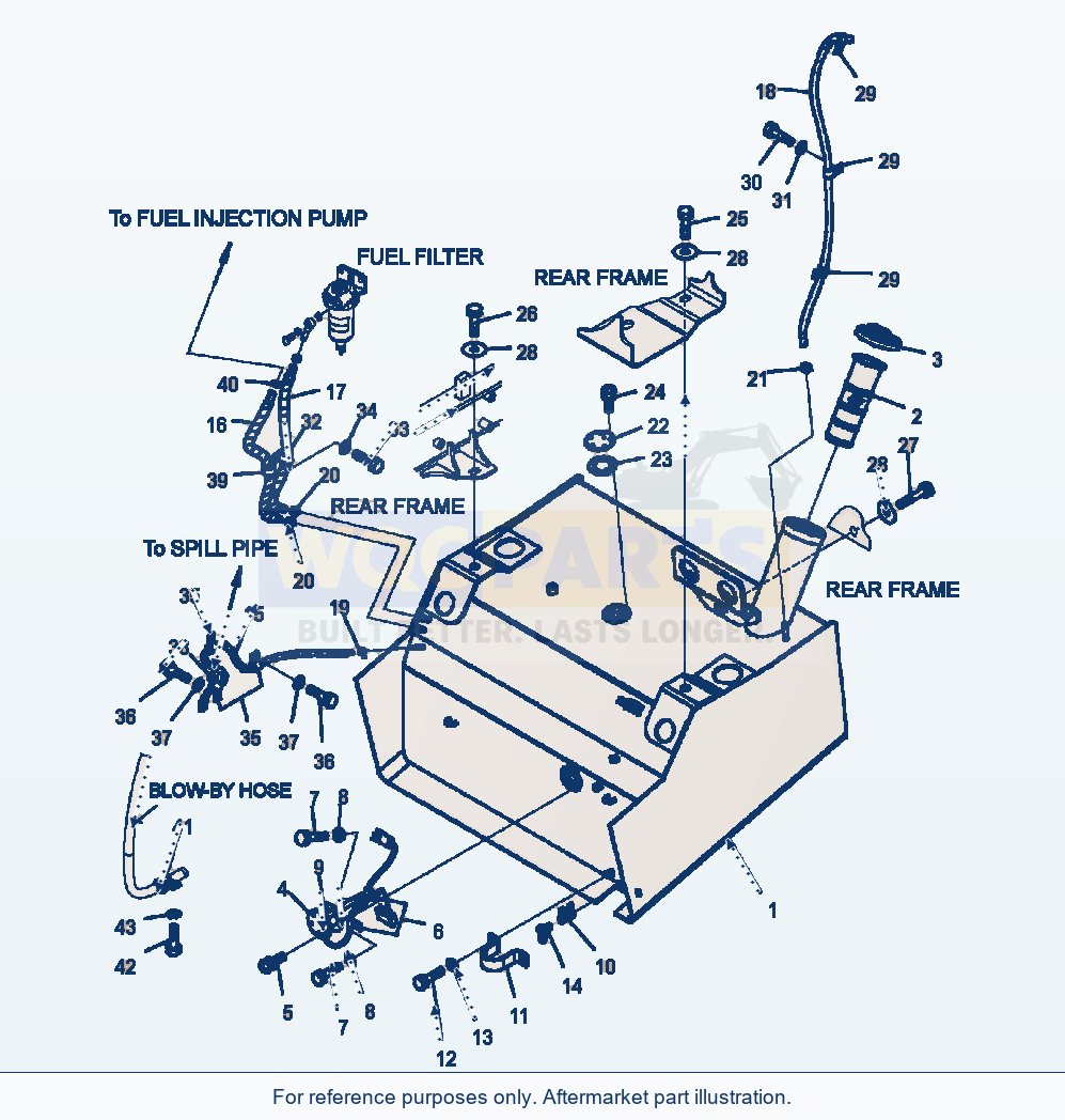 Komatsu WA320-5L Fuel Tank parts diagram