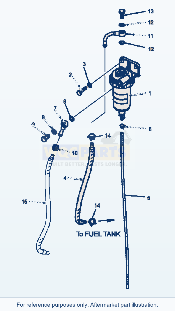 Komatsu WA320-5L Water Separator parts diagram