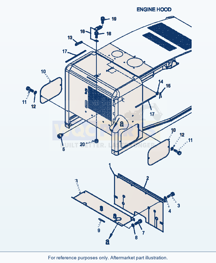 Komatsu WA320-5L Hood Bulkhead parts diagram