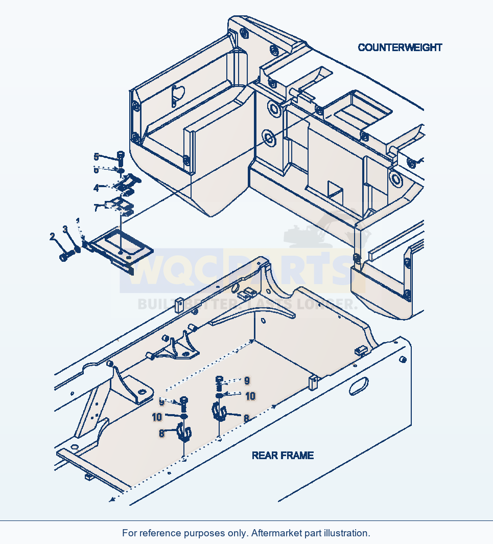 Komatsu WA320-5L Hood Cover And Striker parts diagram