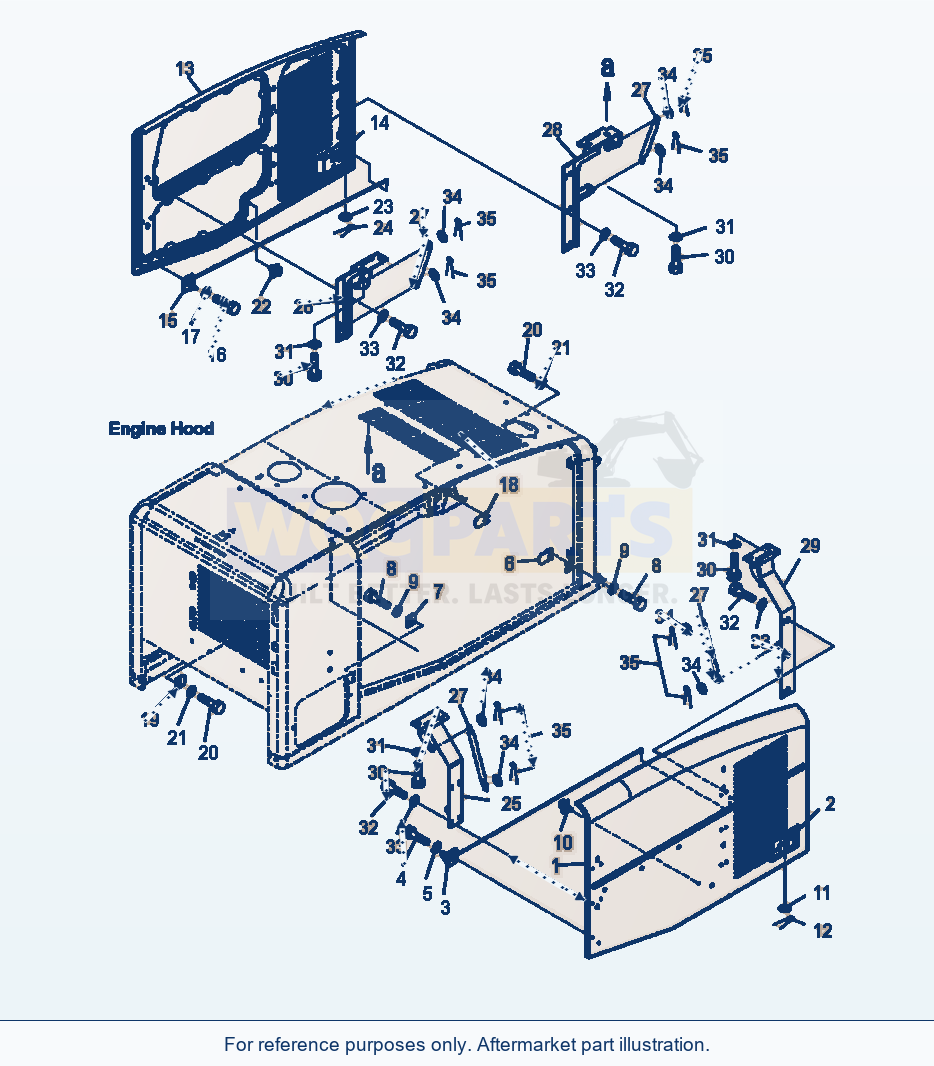 Komatsu WA320-5L Hood Door (Full Fender) parts diagram