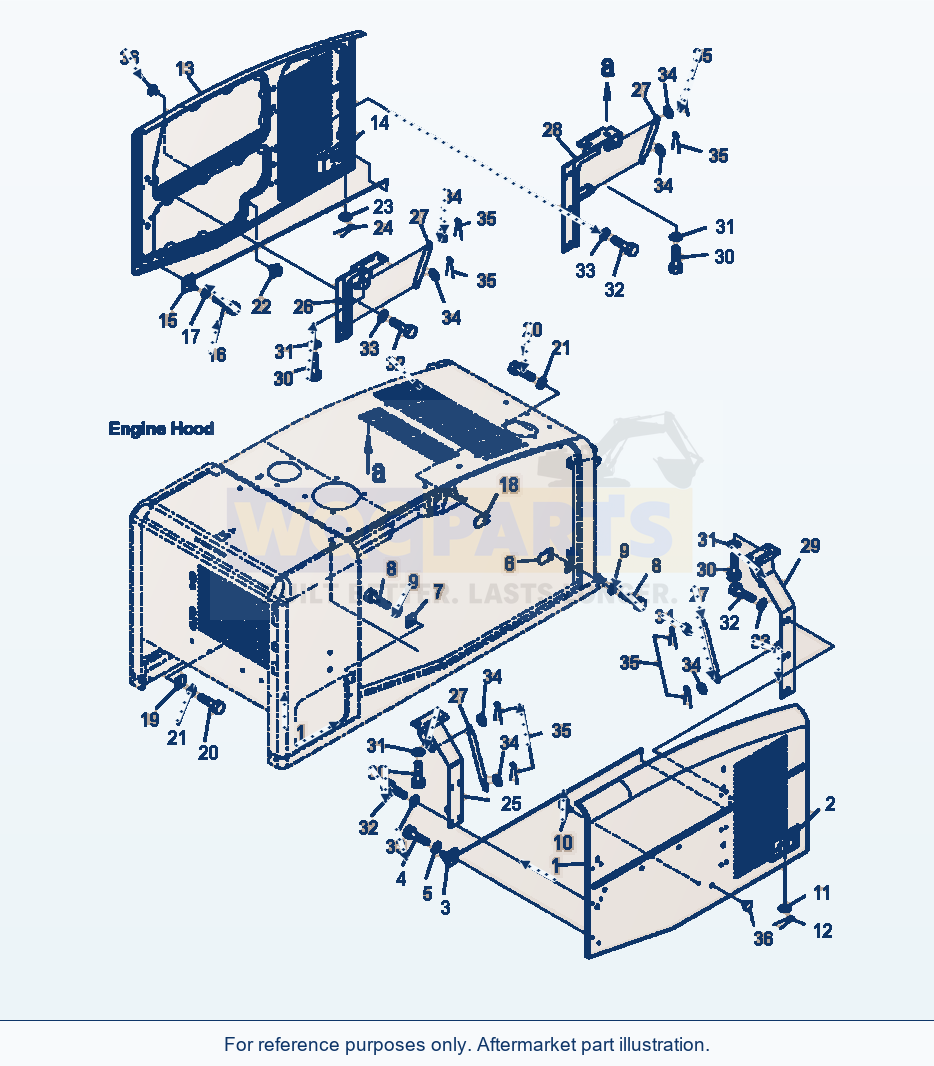 Komatsu WA320-5L Hood Door parts diagram