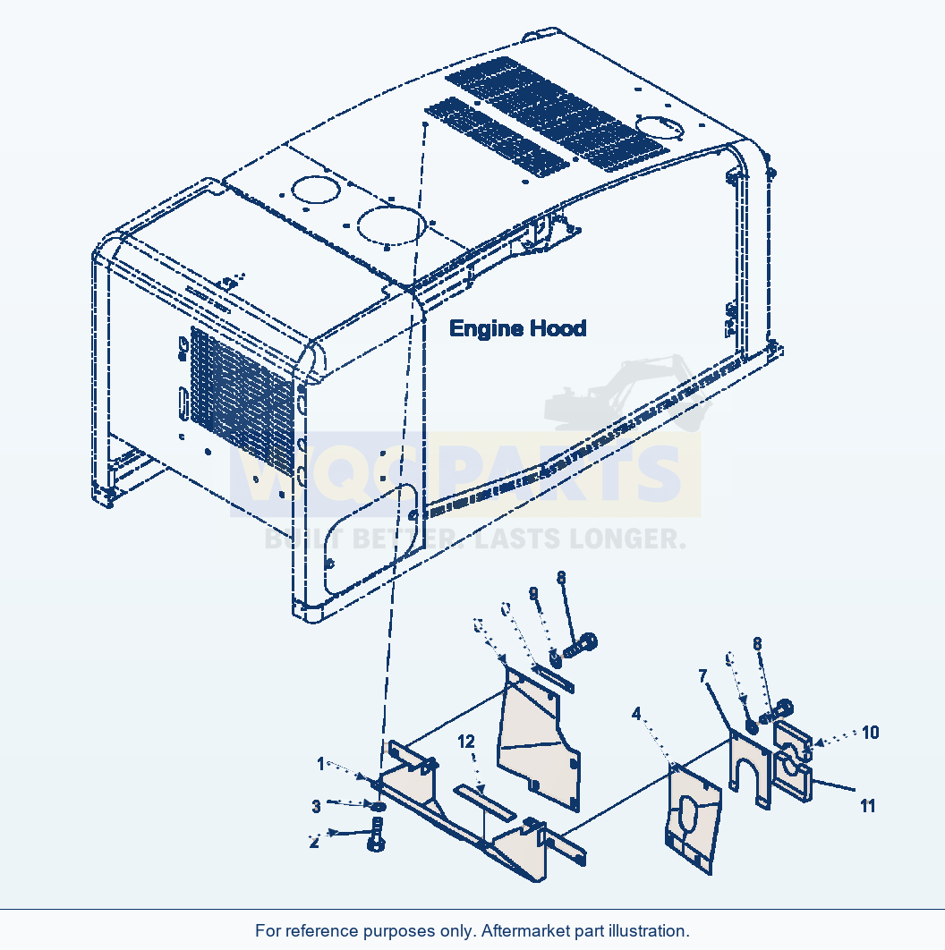 Komatsu WA320-5L Hood Duct Cover parts diagram