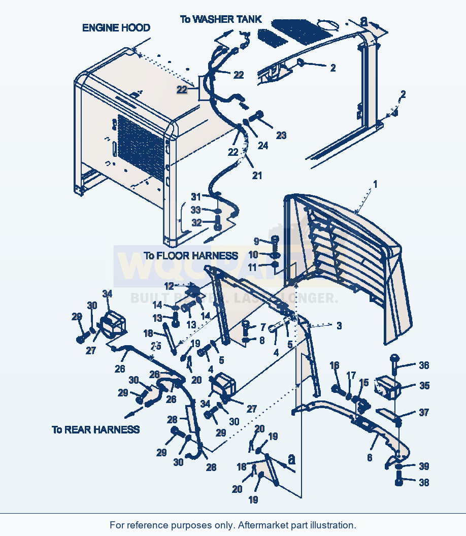 Komatsu WA320-5L Hood Radiator Guard parts diagram