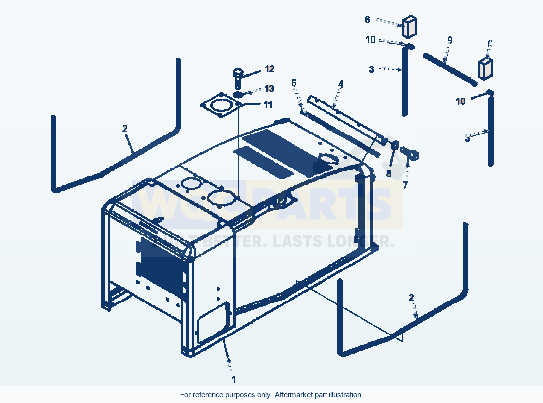Komatsu WA320-5L Hood parts diagram