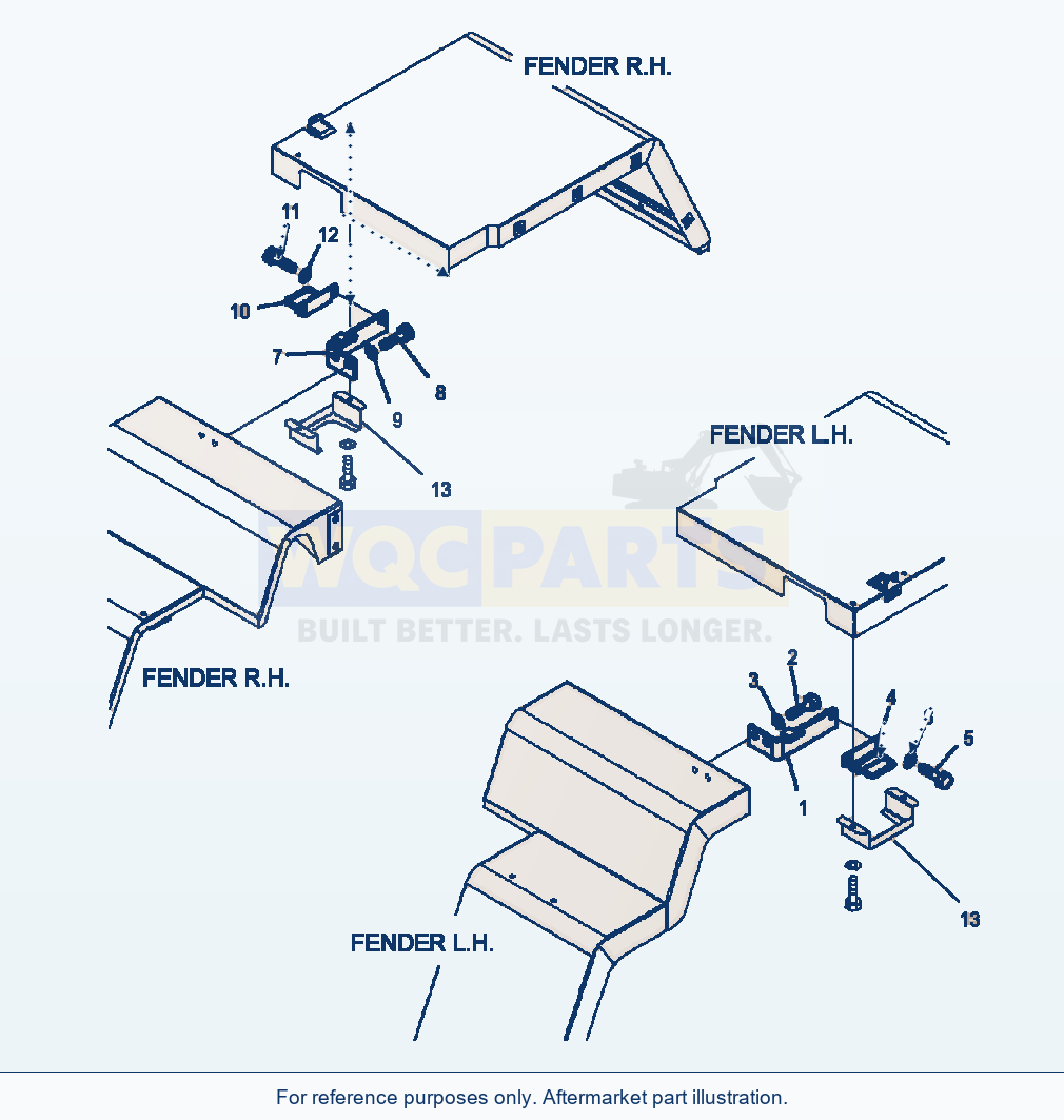 Komatsu WA320-5L Rear Fender Hook And Dovetail (Full Fender) parts diagram