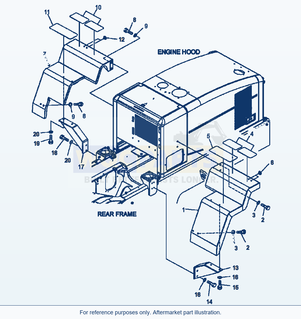 Komatsu WA320-5L Rear Fender parts diagram