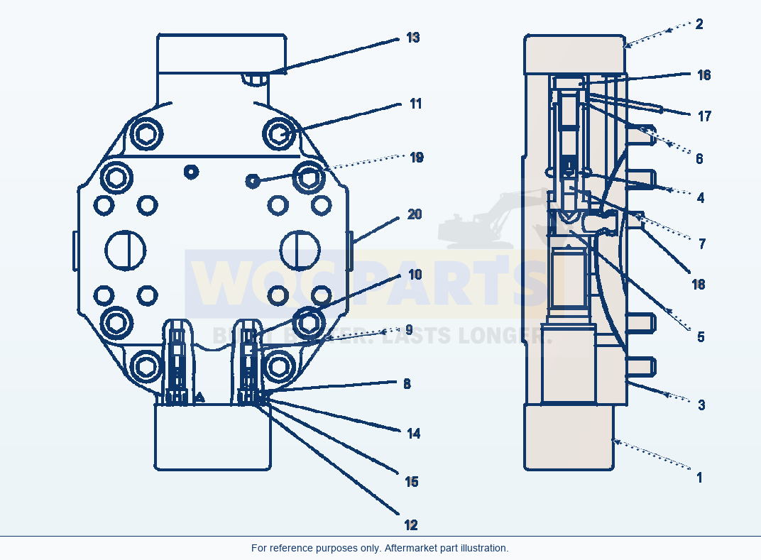 Komatsu WA320-5L Hst Motor Control Block A parts diagram
