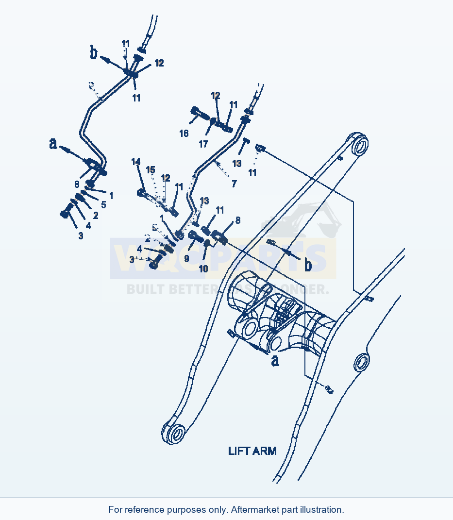 Komatsu WA320-5L Hydraulic Piping Boom Piping (3-Spool Valve) parts diagram