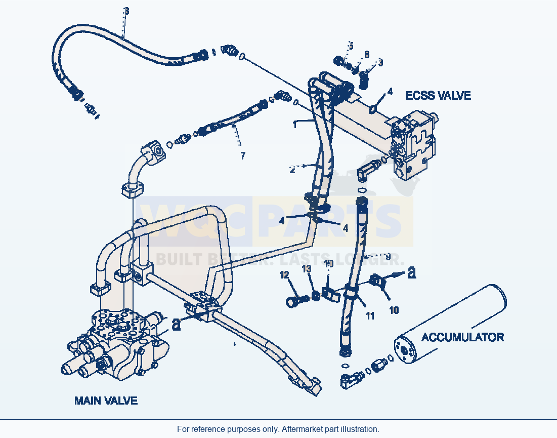 Komatsu WA320-5L Hydraulic Piping Ecss Piping parts diagram