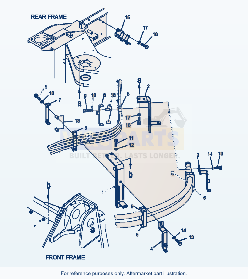 Komatsu WA320-5L Hydraulic Piping Mounting parts diagram