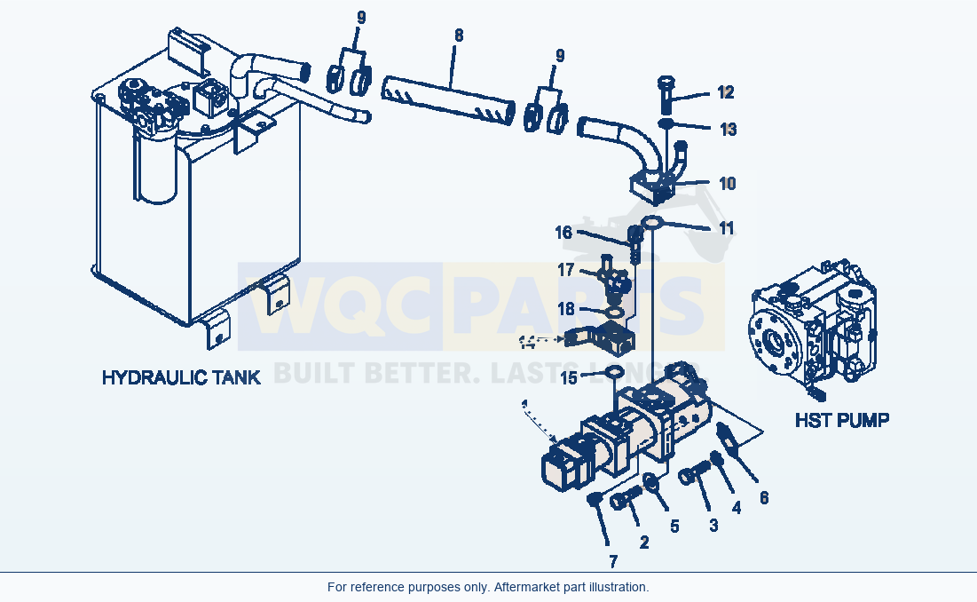 Komatsu WA320-5L Hydraulic Pump Mounting And Line parts diagram